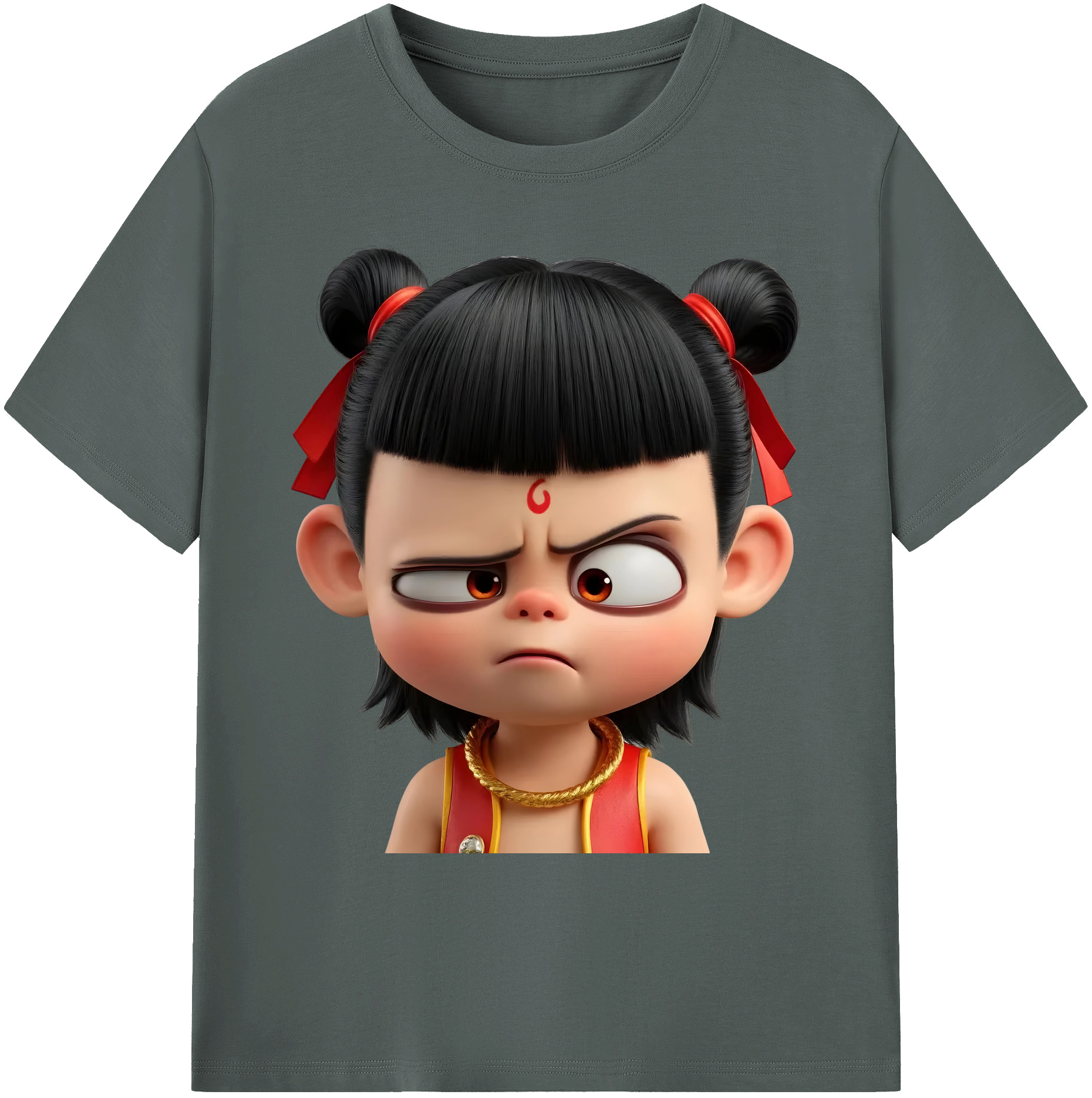 （画像用） Ne Zha 2 ナタ 魔童の大暴れ 綿100％ メンズ半袖Tシャツ｜肌触りやわらか＆通気性